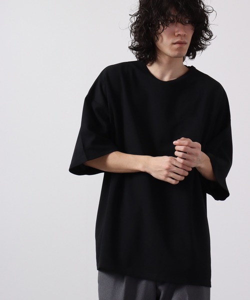 Bling Leads(ブリングリーズ)の「Bling Leads 半袖 梨地BIGクルーネックTee(Tシャツ/カットソー・メンズ・ブラウン/ブルー/ホワイト/ブラウン系その他/ブラック・L/M)」の4枚目の写真