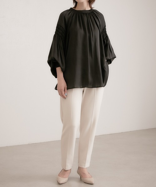 COLLAGE GALLARDAGALANTE（コラージュガリャルダガランテ）の「ダンボールテーパードパンツ（スラックス・レディース・ホワイト/ブラック/ライトグレー・FREE）」の21枚目の写真