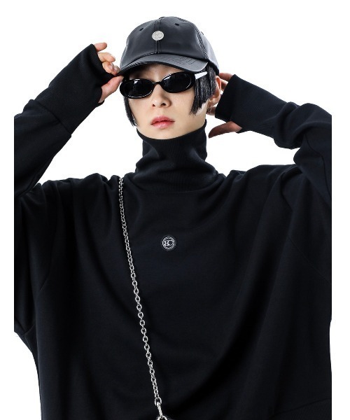 BASIC COTTON（ベーシックコットン）の「【BASIC COTTON/ベーシックコットン】WARMER POLA MTM /ハイネック ウォーマー スウェット 白 黒 タートルネック トップス 秋服 冬服（スウェット・メンズ・ブラック/ホワイト・ONE SIZE）」の10枚目の写真