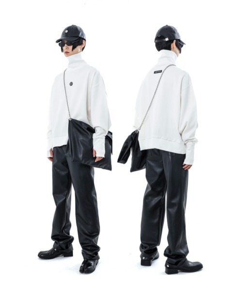 BASIC COTTON（ベーシックコットン）の「【BASIC COTTON/ベーシックコットン】WARMER POLA MTM /ハイネック ウォーマー スウェット 白 黒 タートルネック トップス 秋服 冬服（スウェット・メンズ・ブラック/ホワイト・ONE SIZE）」の19枚目の写真
