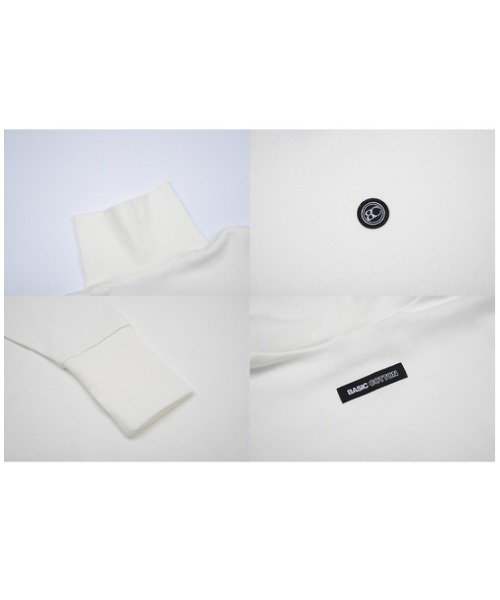 BASIC COTTON（ベーシックコットン）の「【BASIC COTTON/ベーシックコットン】WARMER POLA MTM /ハイネック ウォーマー スウェット 白 黒 タートルネック トップス 秋服 冬服（スウェット・メンズ・ブラック/ホワイト・ONE SIZE）」の18枚目の写真
