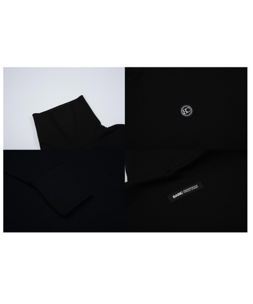 BASIC COTTON（ベーシックコットン）の「【BASIC COTTON/ベーシックコットン】WARMER POLA MTM /ハイネック ウォーマー スウェット 白 黒 タートルネック トップス 秋服 冬服（スウェット・メンズ・ブラック/ホワイト・ONE SIZE）」の22枚目の写真