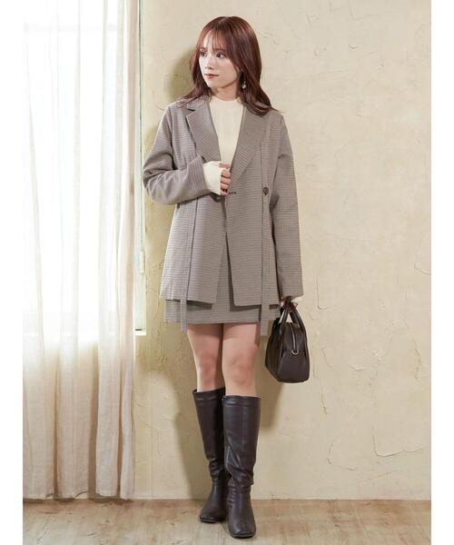 earth music&ecology（アースミュージックアンドエコロジー）の「デザインジャケット（テーラードジャケット・レディース・ブラック/チェック・FREE）」の11枚目の写真