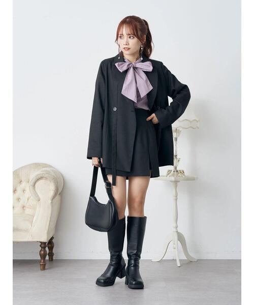 earth music&ecology（アースミュージックアンドエコロジー）の「デザインジャケット（テーラードジャケット・レディース・ブラック/チェック・FREE）」の19枚目の写真