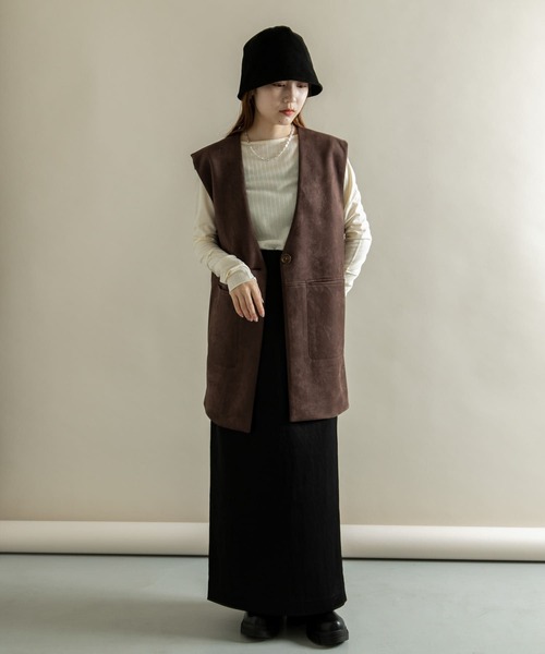 SMELLY（スメリー）の「スエードバケットハット（ハット・レディース・ベージュ/ブラック・-）」の6枚目の写真