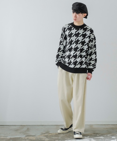 improves(インプローブス)の「【improves】千鳥格子柄 クルーネック ニットセーター(ニット/セーター・メンズ・グリーン/ブルー/ブラック/ラベンダー/ブラウン/グレー・LARGE/MEDIUM)」の10枚目の写真