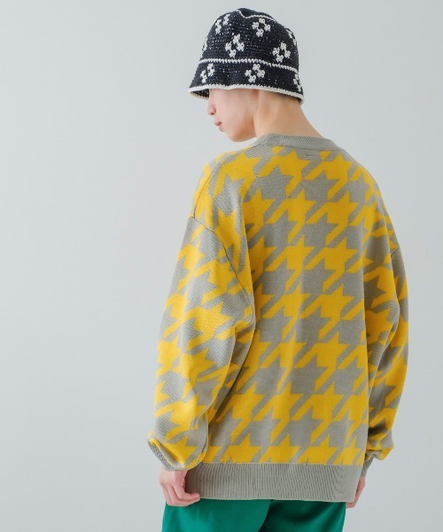 improves(インプローブス)の「【improves】千鳥格子柄 クルーネック ニットセーター(ニット/セーター・メンズ・グリーン/ブルー/ブラック/ラベンダー/ブラウン/グレー・LARGE/MEDIUM)」の12枚目の写真