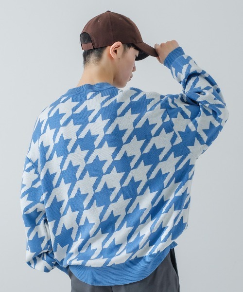 improves(インプローブス)の「【improves】千鳥格子柄 クルーネック ニットセーター(ニット/セーター・メンズ・グリーン/ブルー/ブラック/ラベンダー/ブラウン/グレー・LARGE/MEDIUM)」の22枚目の写真