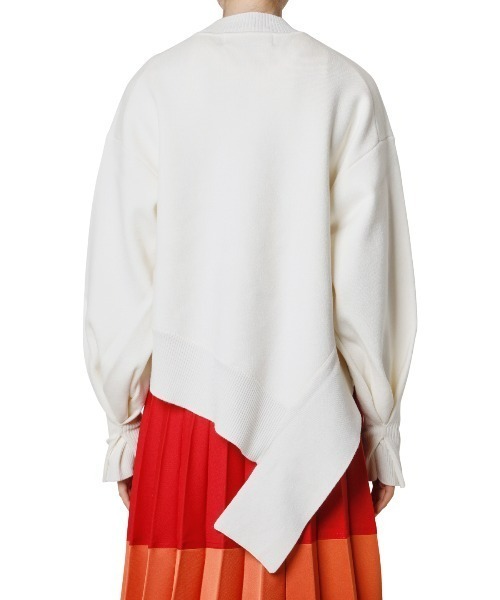 LE CIEL BLEU(ルシェルブルー)の「アシンメトリックヘムニットトップ / Asymmetric Hem Knit Top(ニット/セーター・レディース・オフホワイト/クリアグリーン・36)」の4枚目の写真