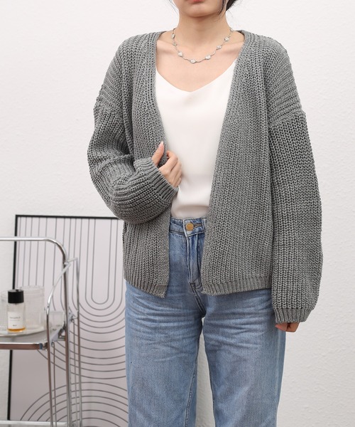 MAISON DE THERESE(メゾン ド テレーズ)の「ルーズシルエットカーディガン(カーディガン/ボレロ・レディース・グレー/ブラック・FREE)」の15枚目の写真