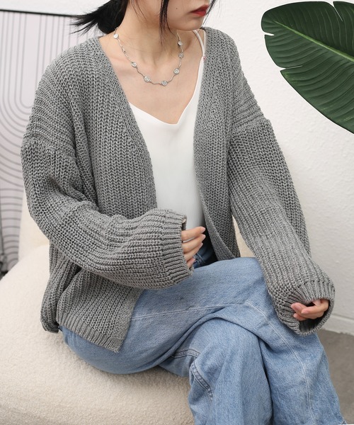 MAISON DE THERESE(メゾン ド テレーズ)の「ルーズシルエットカーディガン(カーディガン/ボレロ・レディース・グレー/ブラック・FREE)」の16枚目の写真