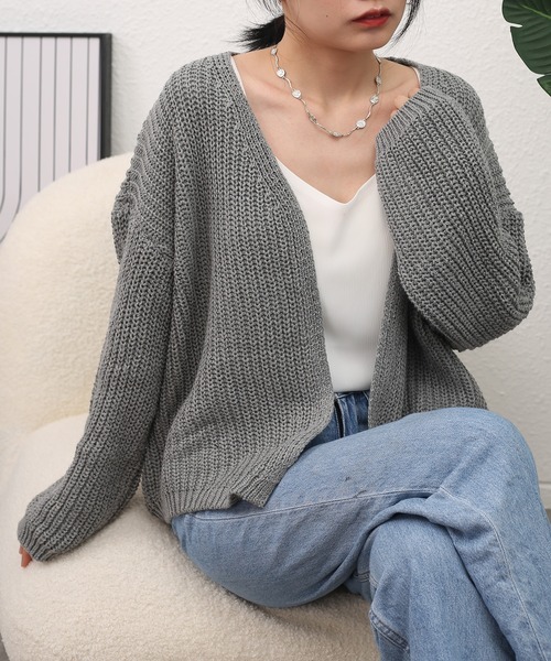 MAISON DE THERESE(メゾン ド テレーズ)の「ルーズシルエットカーディガン(カーディガン/ボレロ・レディース・グレー/ブラック・FREE)」の18枚目の写真