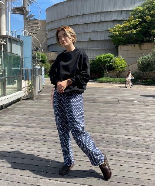 BOHEMIANS（ボヘミアンズ）の「BOHEMIANS/ボヘミアンズ　FULL HEART JQ LOOSE PANTS（その他パンツ・レディース・ネイビー・S）」の4枚目の写真