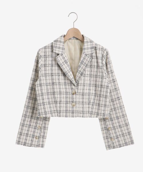 MAJESTIC LEGON(マジェスティックレゴン)の「retroショートジャケット(テーラードジャケット・レディース・ホワイト系その他2/グレー系その他・MEDIUM)」の18枚目の写真