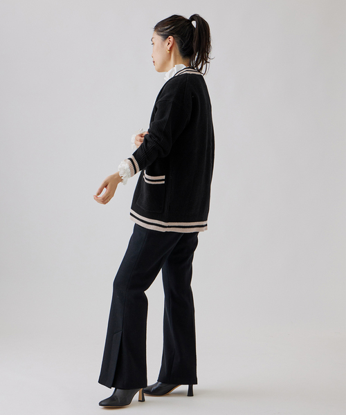 Traditional Weatherwear（トラディショナルウェザーウェア）の「別注【TRADITIONAL WEATHERWEAR】TLDN CRDGN:カーディガン（カーディガン/ボレロ・レディース・ブラック/アイボリー・SMALL）」の7枚目の写真