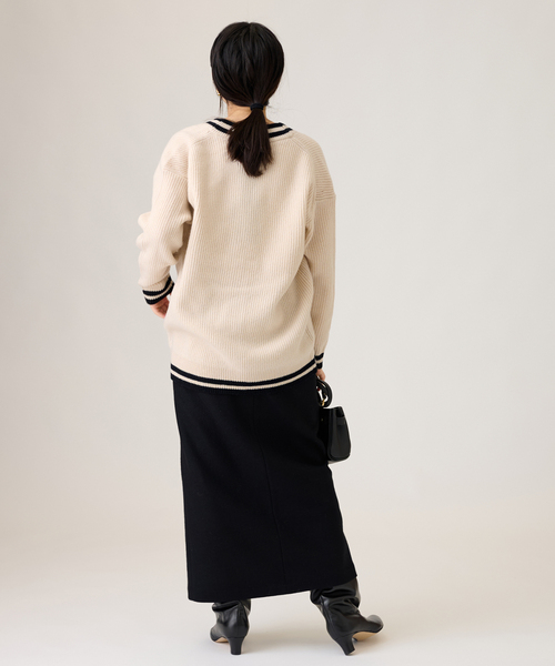 Traditional Weatherwear（トラディショナルウェザーウェア）の「別注【TRADITIONAL WEATHERWEAR】TLDN CRDGN:カーディガン（カーディガン/ボレロ・レディース・ブラック/アイボリー・SMALL）」の20枚目の写真