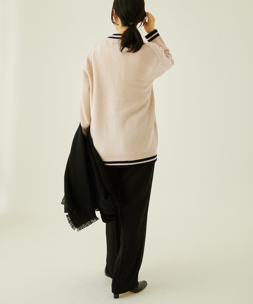 Traditional Weatherwear（トラディショナルウェザーウェア）の「別注【TRADITIONAL WEATHERWEAR】TLDN CRDGN:カーディガン（カーディガン/ボレロ・レディース・ブラック/アイボリー・SMALL）」の4枚目の写真