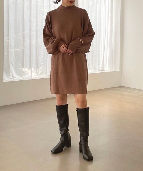 MAJESTIC LEGON（マジェスティックレゴン）の「ボレロセットニットワンピース（ワンピース・レディース・アイボリー/ブラック/モカ・MEDIUM）」の20枚目の写真