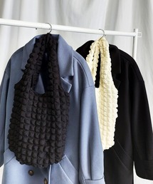 【 新色追加 】ぽこぽこラウンドショルダートートバッグ【A4収納可能/裏地付き】