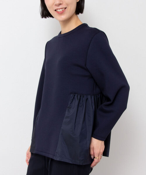 NOLLEY’S（ノーリーズ）の「ダンボール×タフタギャザープルオーバーカットソー（Tシャツ/カットソー・レディース・ネイビー/ホワイト・FREE）」の5枚目の写真