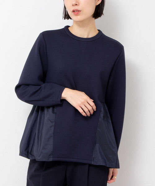 NOLLEY’S（ノーリーズ）の「ダンボール×タフタギャザープルオーバーカットソー（Tシャツ/カットソー・レディース・ネイビー/ホワイト・FREE）」の6枚目の写真