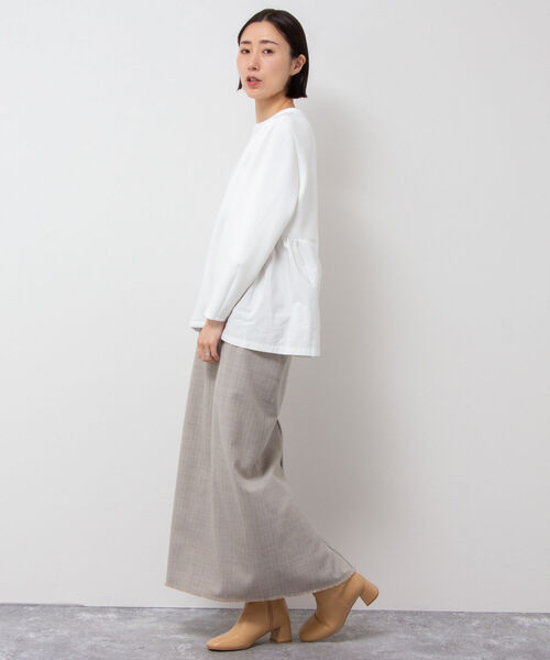 NOLLEY’S（ノーリーズ）の「ダンボール×タフタギャザープルオーバーカットソー（Tシャツ/カットソー・レディース・ネイビー/ホワイト・FREE）」の15枚目の写真