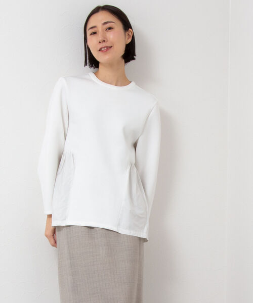 NOLLEY’S（ノーリーズ）の「ダンボール×タフタギャザープルオーバーカットソー（Tシャツ/カットソー・レディース・ネイビー/ホワイト・FREE）」の17枚目の写真