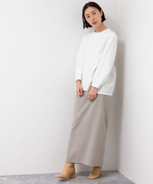 NOLLEY’S（ノーリーズ）の「ダンボール×タフタギャザープルオーバーカットソー（Tシャツ/カットソー・レディース・ネイビー/ホワイト・FREE）」の18枚目の写真