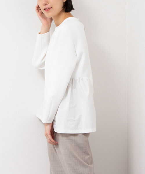 NOLLEY’S（ノーリーズ）の「ダンボール×タフタギャザープルオーバーカットソー（Tシャツ/カットソー・レディース・ネイビー/ホワイト・FREE）」の20枚目の写真