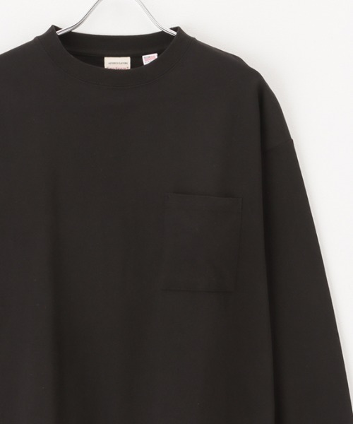 Goodwear(グッドウェア)の「ポケット付き ビッグシルエット 袖リブロングスリーブTシャツ(Tシャツ/カットソー・メンズ・ホワイト/グレー/ブルーグレー/ブラック・L/M/XL)」の1枚目の写真