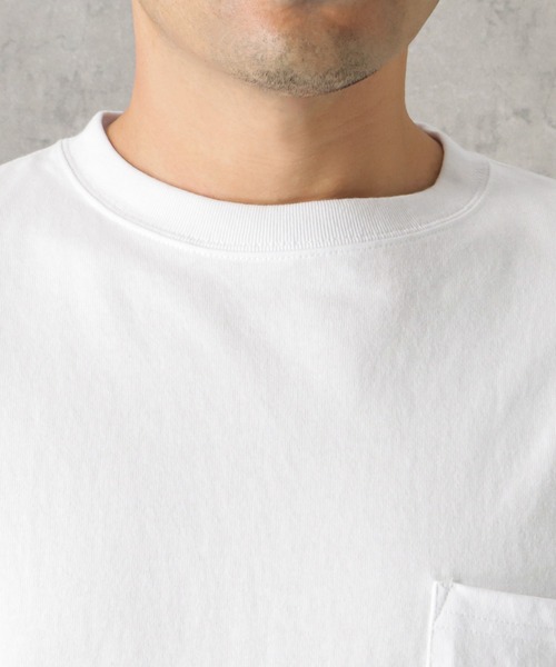 Goodwear(グッドウェア)の「ポケット付き ビッグシルエット 袖リブロングスリーブTシャツ(Tシャツ/カットソー・メンズ・ホワイト/グレー/ブルーグレー/ブラック・L/M/XL)」の10枚目の写真