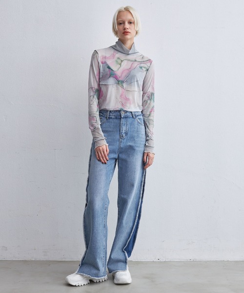 casane（カサネ）の「マーブルペイントメロートップス（その他トップス・レディース・ブラック/グレー/アイボリー/ブルー/グリーン/ピンク・FREE）」の7枚目の写真