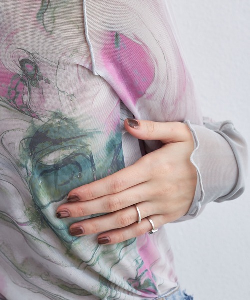 casane（カサネ）の「マーブルペイントメロートップス（その他トップス・レディース・ブラック/グレー/アイボリー/ブルー/グリーン/ピンク・FREE）」の12枚目の写真