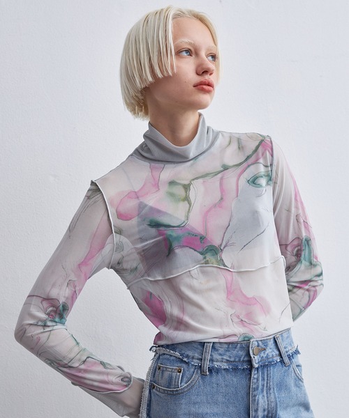 casane（カサネ）の「マーブルペイントメロートップス（その他トップス・レディース・ブラック/グレー/アイボリー/ブルー/グリーン/ピンク・FREE）」の16枚目の写真