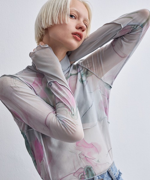 casane（カサネ）の「マーブルペイントメロートップス（その他トップス・レディース・ブラック/グレー/アイボリー/ブルー/グリーン/ピンク・FREE）」の17枚目の写真