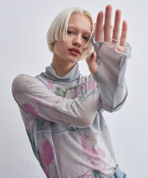 casane（カサネ）の「マーブルペイントメロートップス（その他トップス・レディース・ブラック/グレー/アイボリー/ブルー/グリーン/ピンク・FREE）」の19枚目の写真