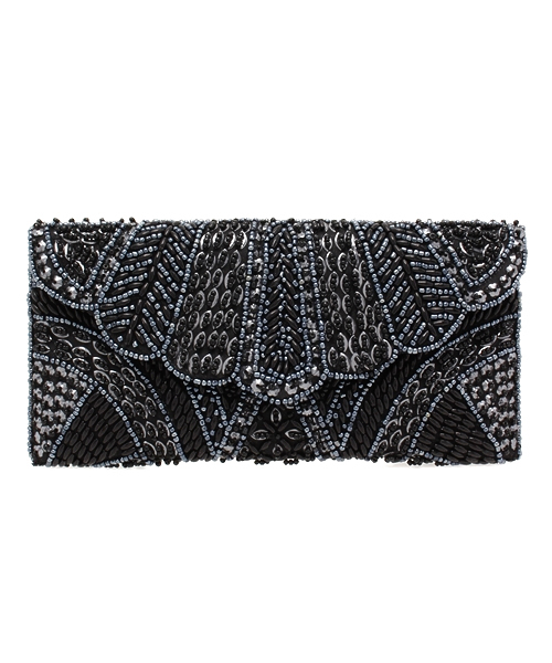 ROSE BUD（ローズバッド）の「(SJK BAGS)PUBT1019 BEADS CLUTCH[結婚式＆パーティー]（クラッチバッグ・レディース・ブラック/グレー/ゴールド・ONE SIZE）」の2枚目の写真