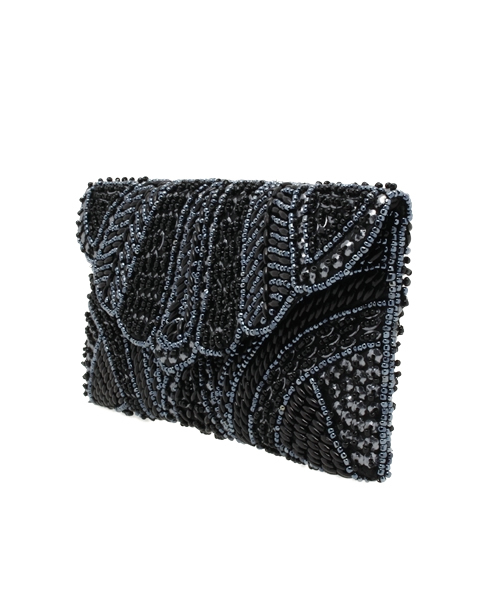 ROSE BUD（ローズバッド）の「(SJK BAGS)PUBT1019 BEADS CLUTCH[結婚式＆パーティー]（クラッチバッグ・レディース・ブラック/グレー/ゴールド・ONE SIZE）」の9枚目の写真