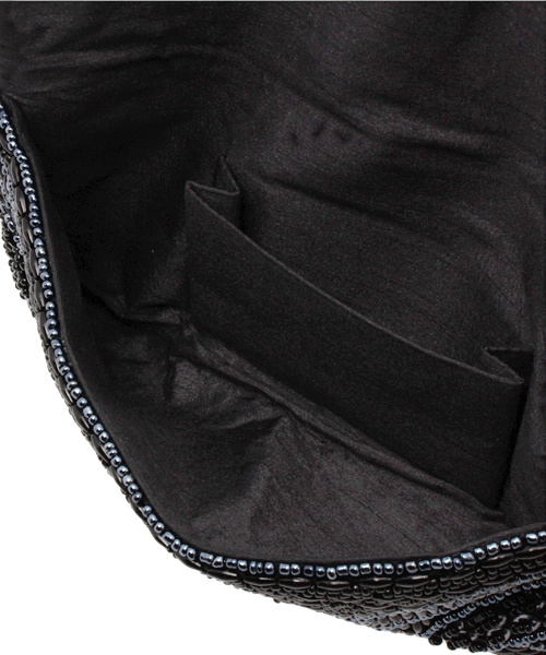 ROSE BUD（ローズバッド）の「(SJK BAGS)PUBT1019 BEADS CLUTCH[結婚式＆パーティー]（クラッチバッグ・レディース・ブラック/グレー/ゴールド・ONE SIZE）」の5枚目の写真