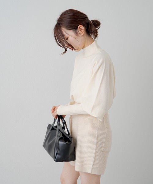 Kastane(カスタネ)の「【新色追加】ロングリブハイネックニット(ニット/セーター・レディース・グリーン/アイボリー/ブルー/ベージュ/パープル・FREE)」の7枚目の写真