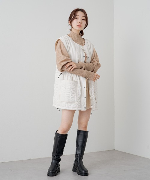 Kastane(カスタネ)の「【新色追加】ロングリブハイネックニット(ニット/セーター・レディース・グリーン/アイボリー/ブルー/ベージュ/パープル・FREE)」の14枚目の写真