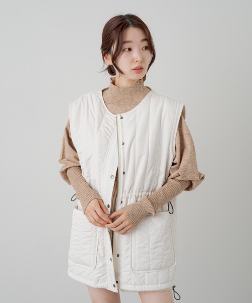 Kastane(カスタネ)の「【新色追加】ロングリブハイネックニット(ニット/セーター・レディース・グリーン/アイボリー/ブルー/ベージュ/パープル・FREE)」の15枚目の写真