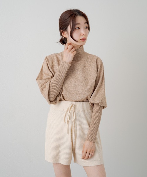 Kastane(カスタネ)の「【新色追加】ロングリブハイネックニット(ニット/セーター・レディース・グリーン/アイボリー/ブルー/ベージュ/パープル・FREE)」の18枚目の写真