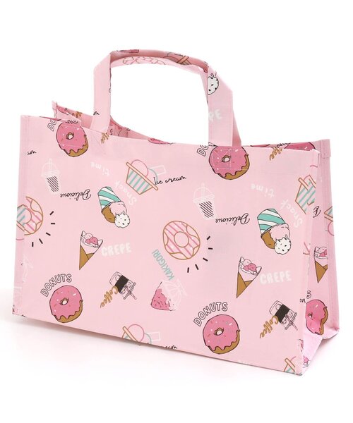 BREEZE（ブリーズ）の「フード柄BAG（エコバッグ/サブバッグ・キッズ・ブラック/ベージュ/グリーン/ピンク・FREE）」の4枚目の写真