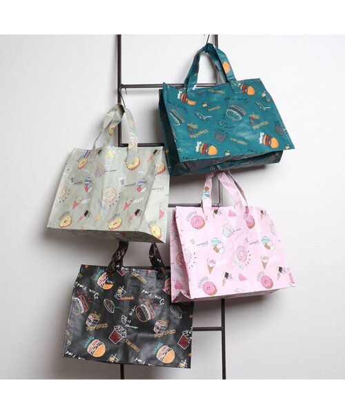 BREEZE（ブリーズ）の「フード柄BAG（エコバッグ/サブバッグ・キッズ・ブラック/ベージュ/グリーン/ピンク・FREE）」の7枚目の写真