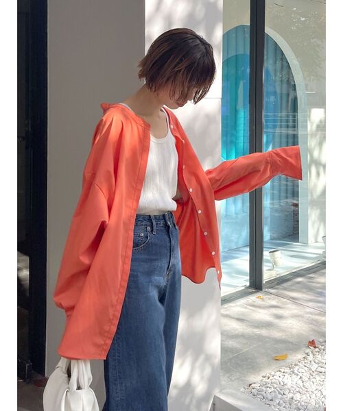 Ungrid(アングリッド)の「レースアップ2wayデザインシャツ(シャツ/ブラウス・レディース・ブラック/オフホワイト/オレンジ・FREE)」の17枚目の写真