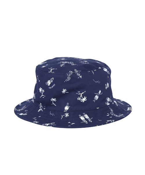 MILKFED.(ミルクフェド)の「PALM TREE BUCKET HAT (バケットハット/パームツリー柄)(ハット・レディース・ホワイト/ネイビー・ONE SIZE)」の2枚目の写真