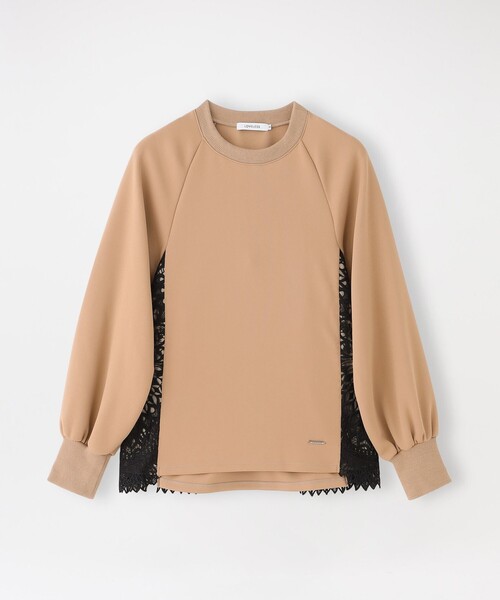 LOVELESS(ラブレス)の「ポンチレースコンビプルオーバー(スウェット・レディース・ベージュ系その他/ブラック/グリーン系その他5・36)」の1枚目の写真