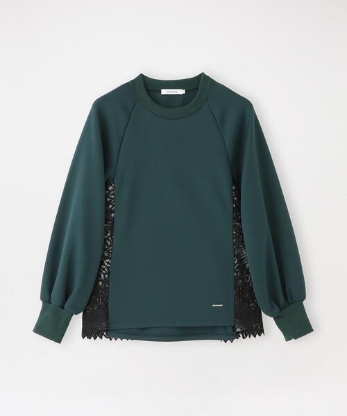 LOVELESS(ラブレス)の「ポンチレースコンビプルオーバー(スウェット・レディース・ベージュ系その他/ブラック/グリーン系その他5・36)」の3枚目の写真