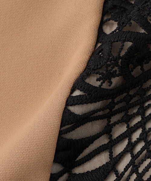 LOVELESS(ラブレス)の「ポンチレースコンビプルオーバー(スウェット・レディース・ベージュ系その他/ブラック/グリーン系その他5・36)」の9枚目の写真